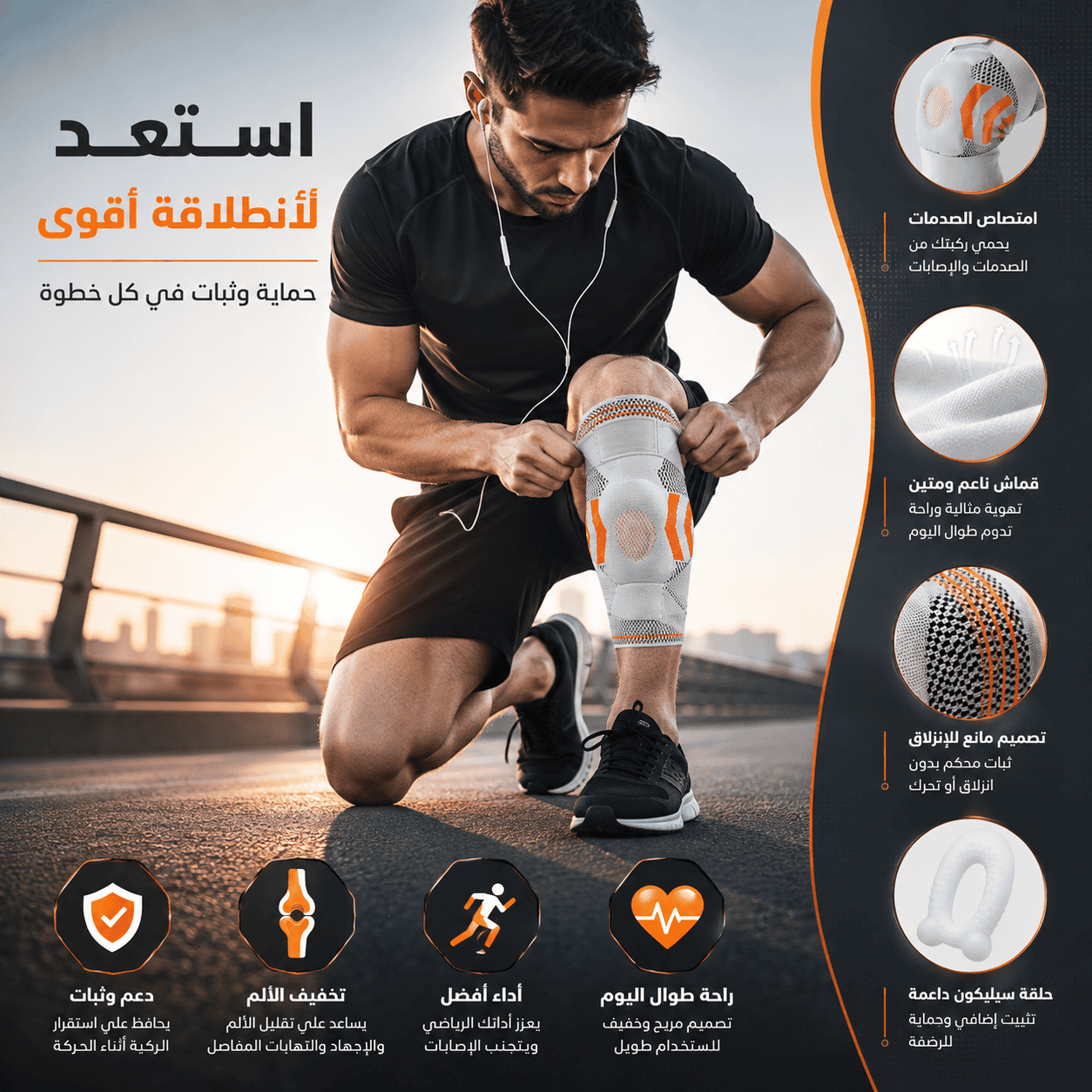 دعامة الركبة المرنة – دعم طبي وحرية حركة كاملة